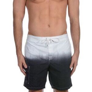 John Varvatos Collection White/Blue Ombre Cargo Swim Trunks